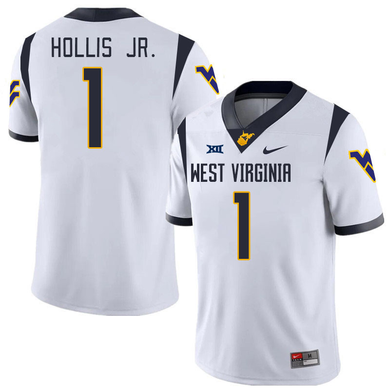 #1 Garnett Hollis Jr. West Virginia Mountaineers College 2024 New Uniforms Football Jerseys Stitched Sale-White